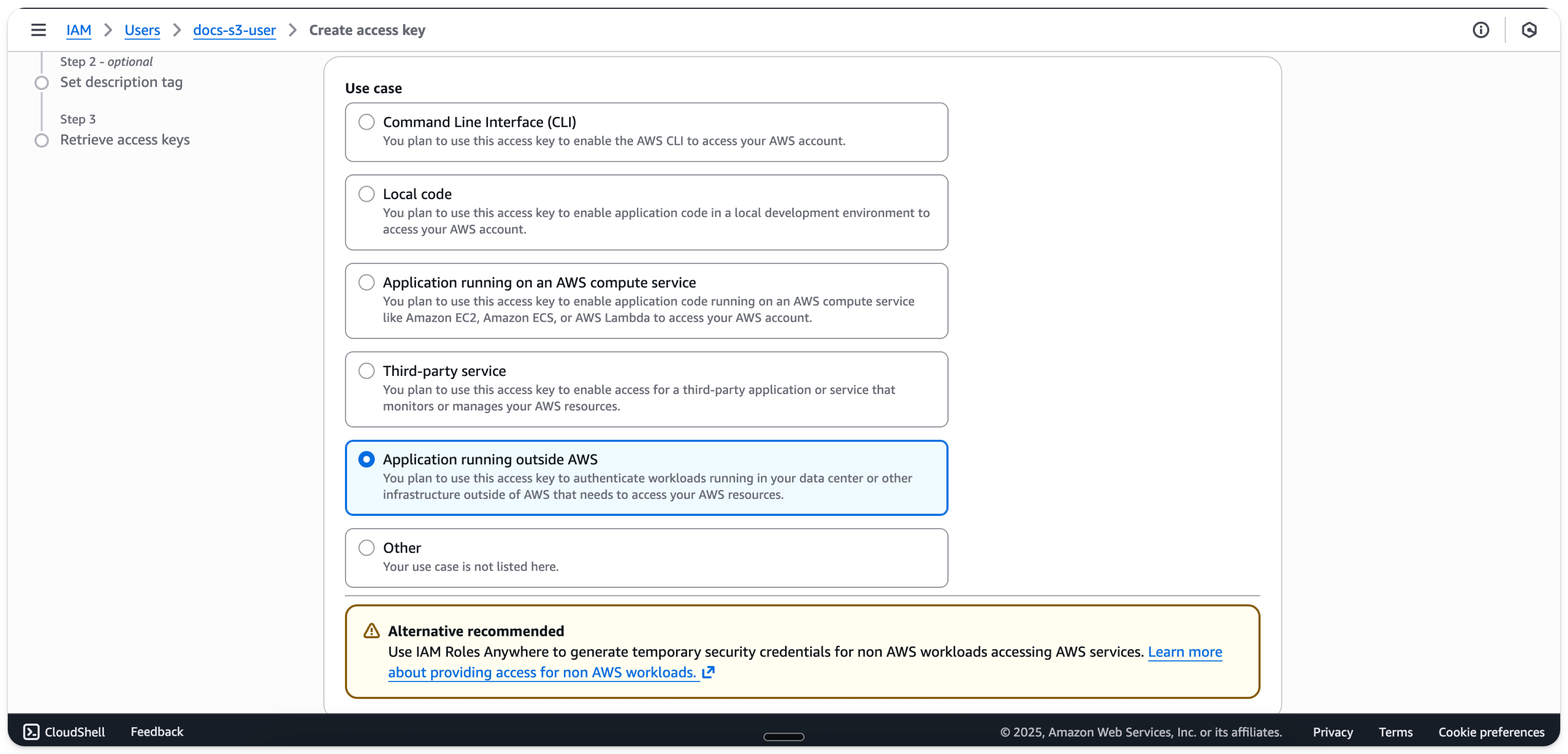 AWS IAM Management Console - Добавление нового пользователя